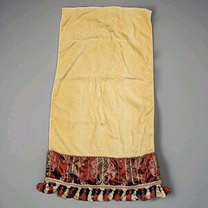 Croscill Elegant Burgundy And Gold Tasseled Bath Towel 48x25" Hollywood Regency